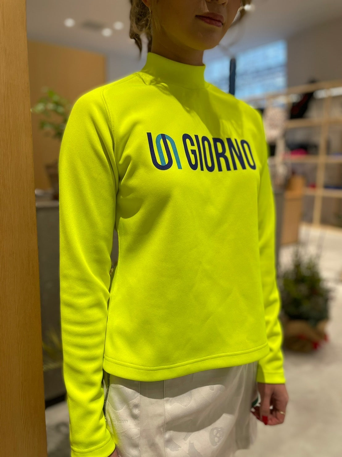 スムース長袖モックシャツ(レディース)
